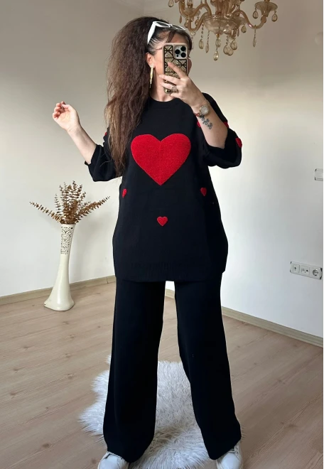 Kalpli Aşk Takım Siyah