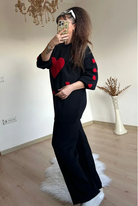 Kalpli Aşk Takım Siyah