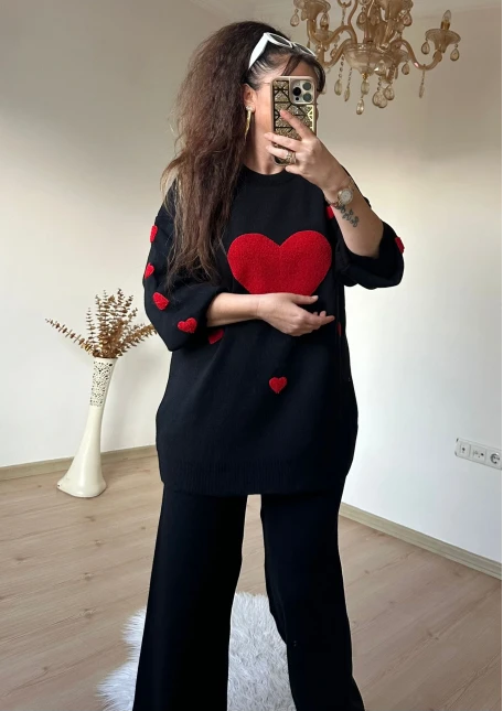 Kalpli Aşk Takım Siyah