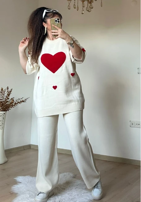 Kalpli Aşk Takım Krem