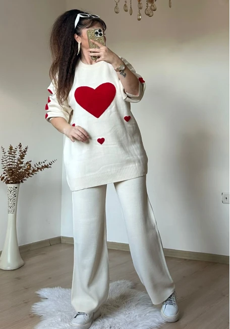 Kalpli Aşk Takım Krem