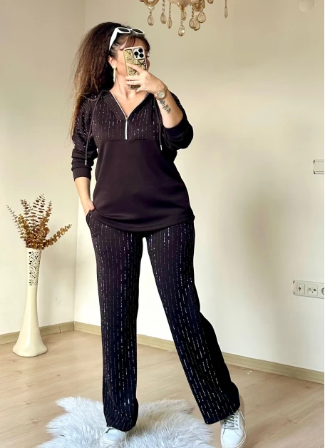 Kapusonlu Taşlı Takım Kahve