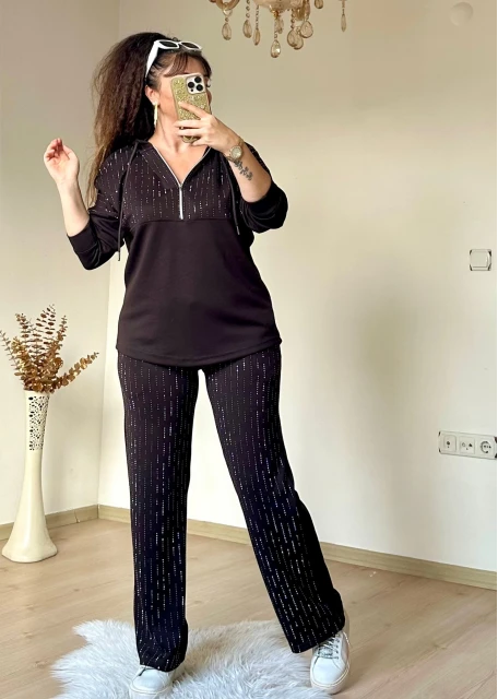 Kapusonlu Taşlı Takım Kahve