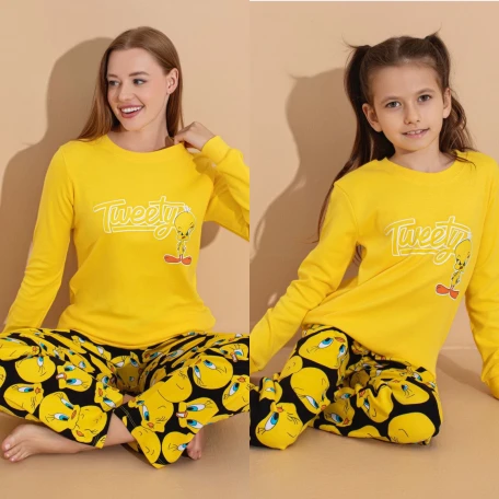 Karakter Baskı Çoçuk Takım Sarı