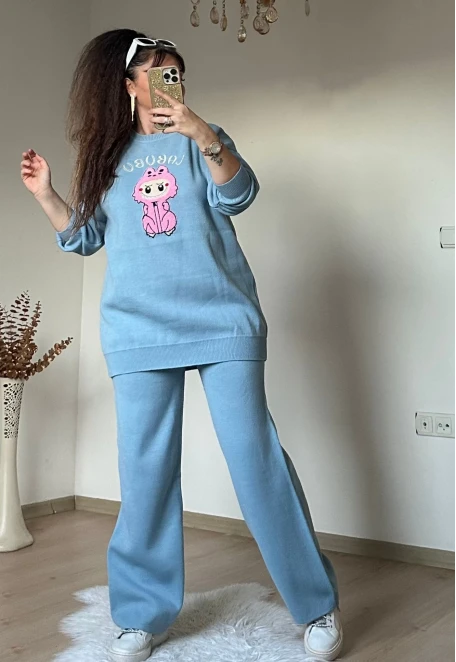 Karakter Baskılı Tiriko Takım Mavi