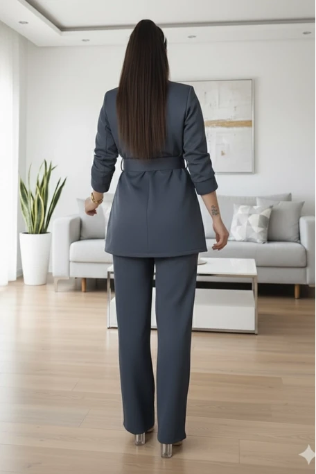 Kemerli Gold Dügmelı Takım Füme