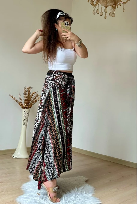 Kilim Desen Etek Yeşil Tonlu