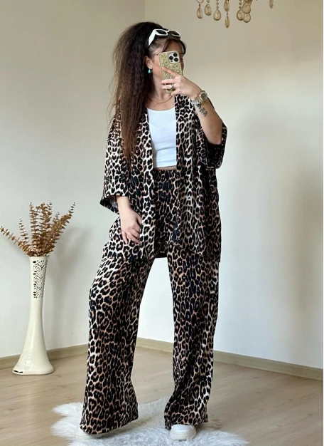 Leopar Kimono Takım