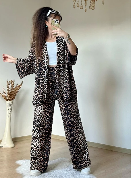 Leopar Kimono Takım