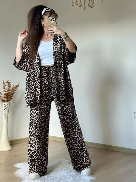 Leopar Kimono Takım