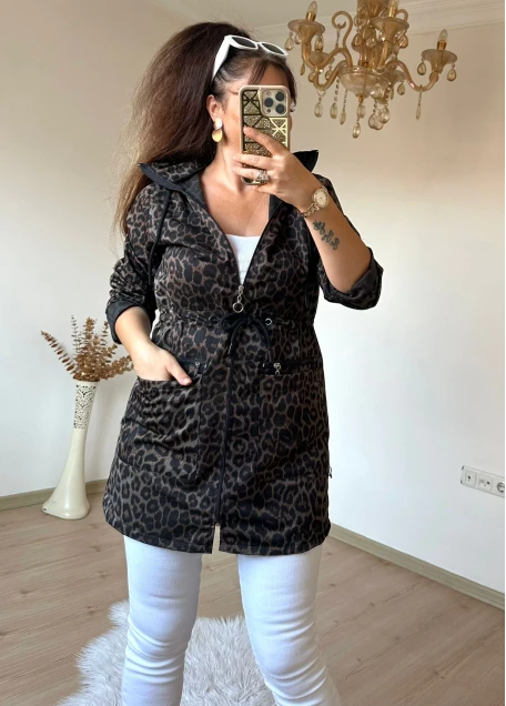 Leopar Mevsımlık Trençkot