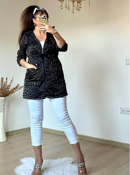 Leopar Mevsımlık Trençkot