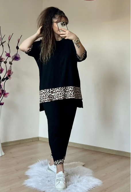 Leopar Şeritli Kapri Takım