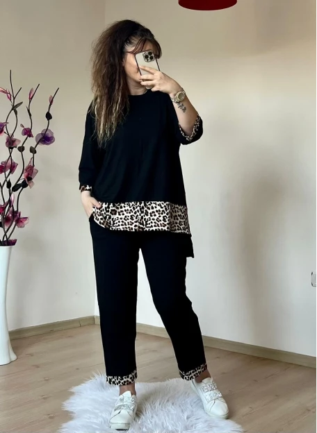 Leopar Şeritli Kapri Takım