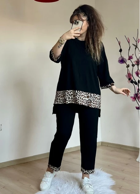 Leopar Şeritli Kapri Takım