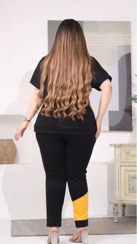 Micky Taşlı Eşofman Takımı Sarı