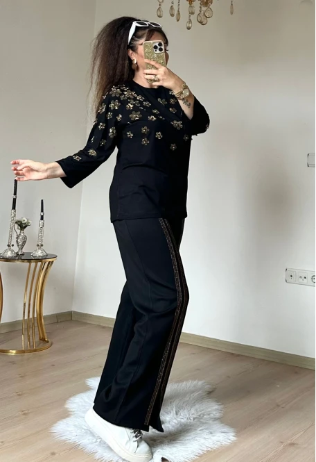 Papatya Gold Taşlı Takım