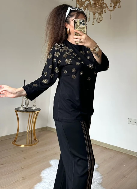 Papatya Gold Taşlı Takım