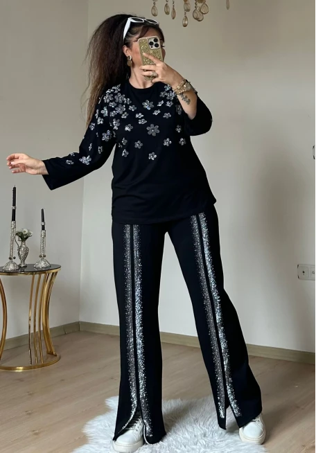 Papatya Gümüş Taşlı Takım