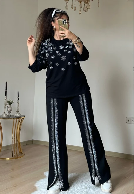 Papatya Gümüş Taşlı Takım