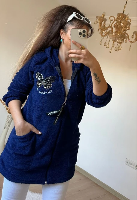 Pullu Kelebek Pelus Mont Lacivert