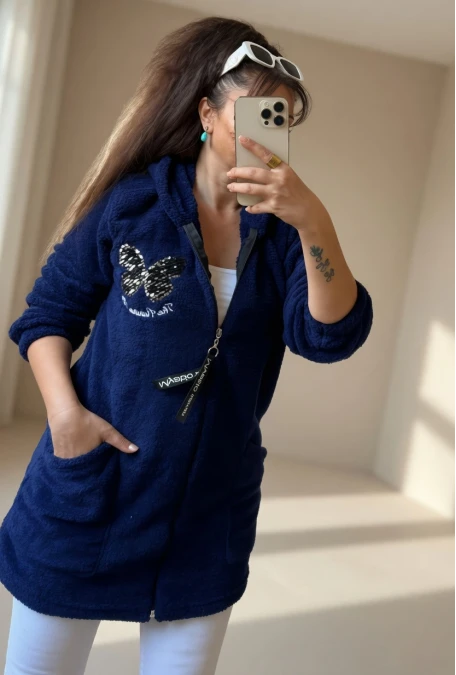 Pullu Kelebek Pelus Mont Lacivert