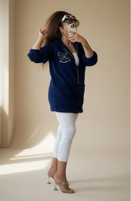 Pullu Kelebek Pelus Mont Lacivert