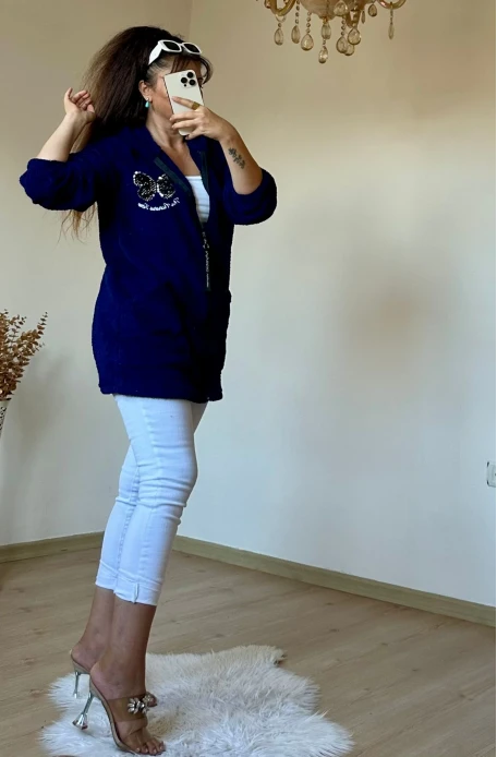 Pullu Kelebek Pelus Mont Lacivert