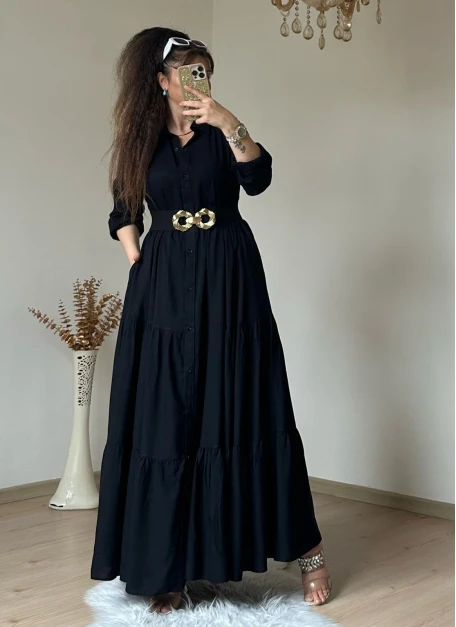 Salaş Gömlek Elbise Siyah