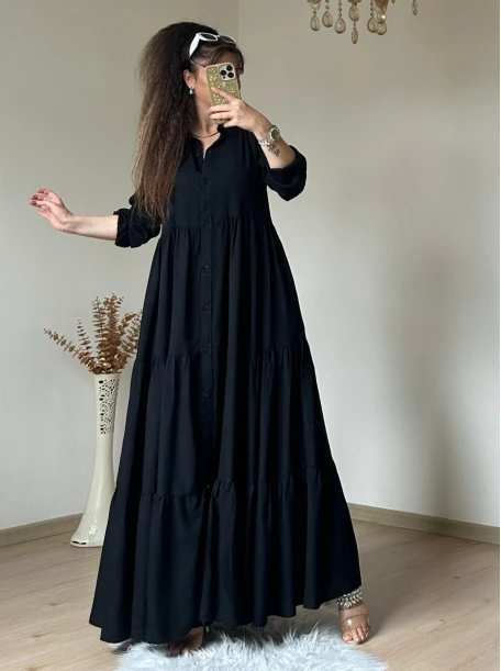 Salaş Gömlek Elbise Siyah