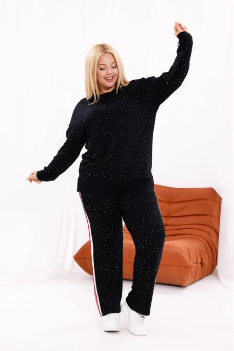 Simli Taşlı Şeritli Eşofman Takımı