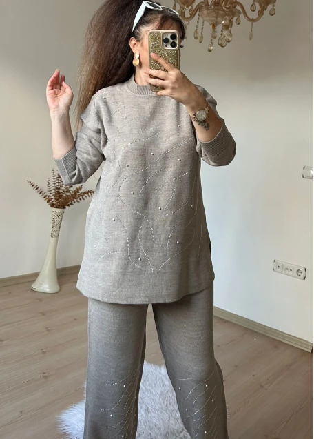 Su Yolu İncılı Taşlı Takım Taş Rengi