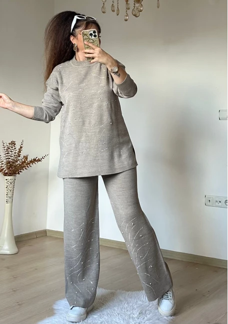 Su Yolu İncılı Taşlı Takım Taş Rengi