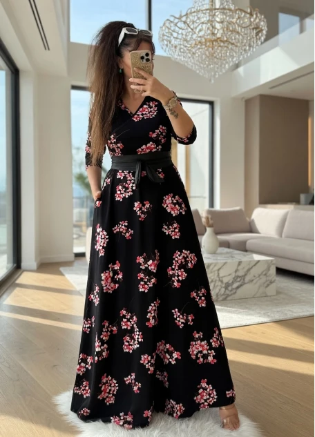 Tam Boy Kokina Desen Elbise