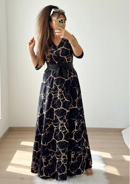 Tam Boy Mermer Desen Elbise