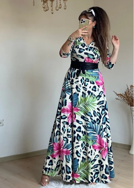 Tam Boy Pembe Manolya Desen Elbise