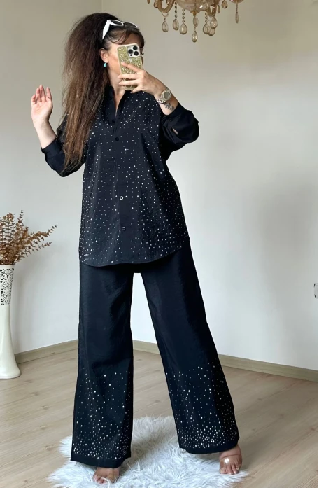 Taşlı Gömlek Takım