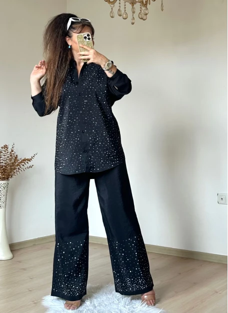 Taşlı Gömlek Takım