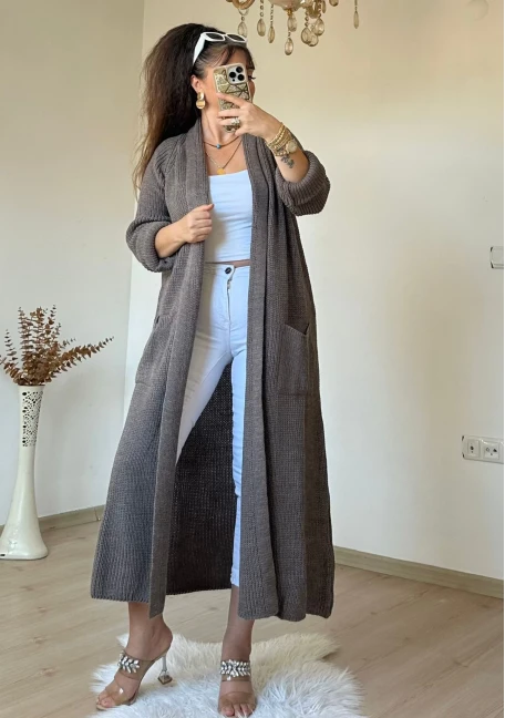 Uzun Salaş Hırka Kahve