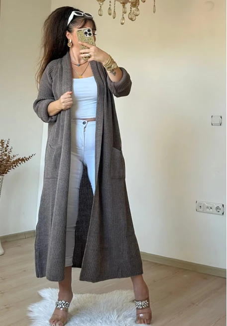 Uzun Salaş Hırka Kahve