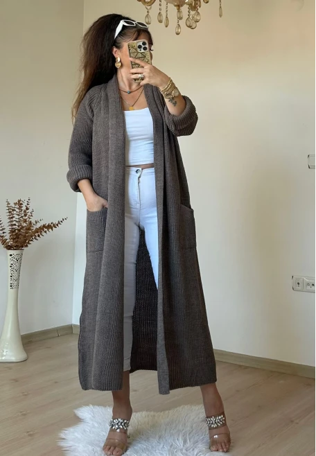 Uzun Salaş Hırka Kahve