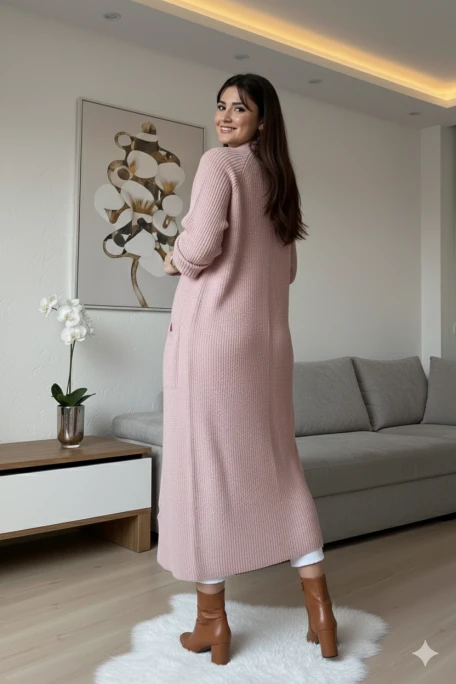 Uzun Salaş Hırka Pudra