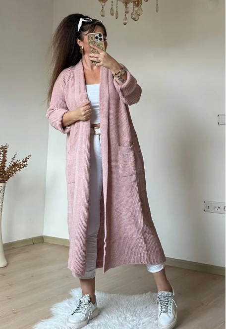 Uzun Salaş Hırka Pudra