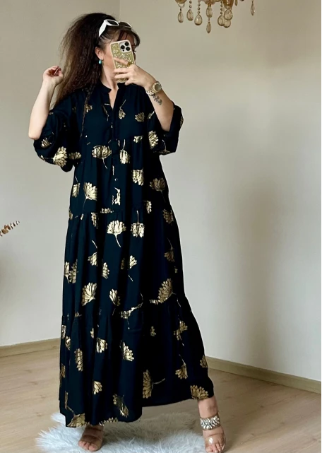 Varak Baskı Salaş Elbise