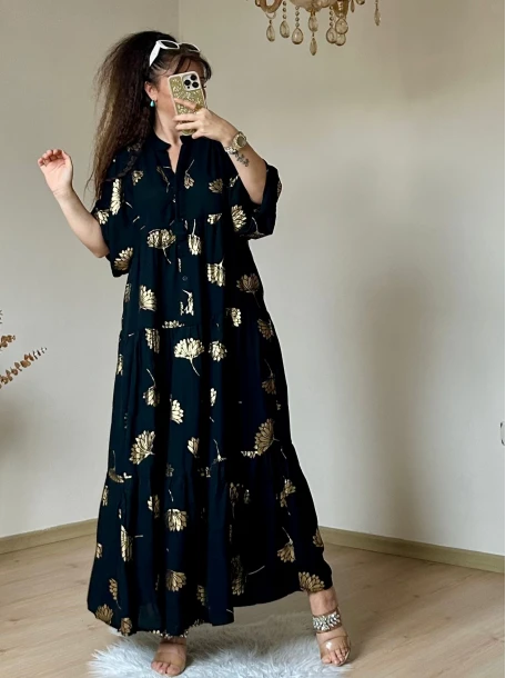 Varak Baskı Salaş Elbise