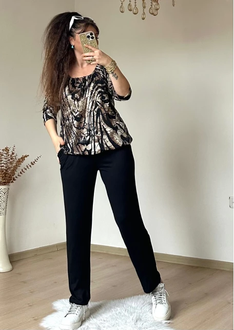 Varak Baskı Zebra Taşlı Takım