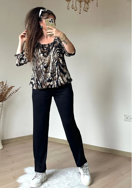 Varak Baskı Zebra Taşlı Takım