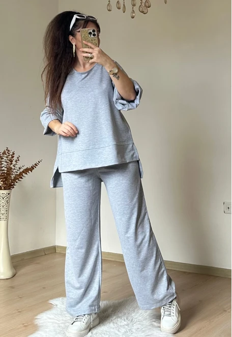 Yan Yırtmaçlı Spor Takım Gri