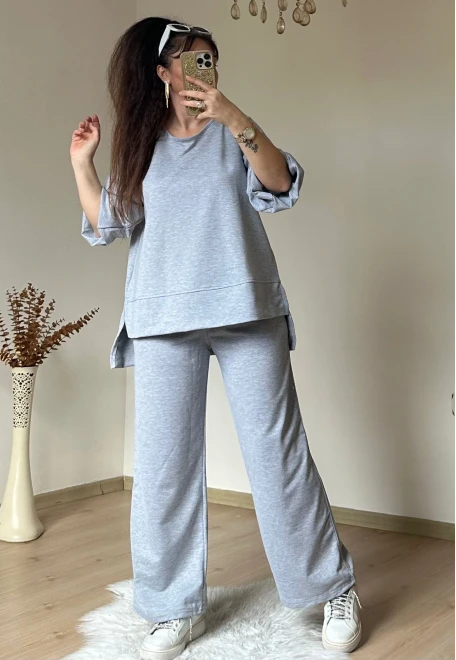 Yan Yırtmaçlı Spor Takım Gri