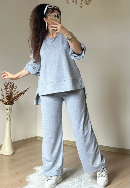 Yan Yırtmaçlı Spor Takım Gri